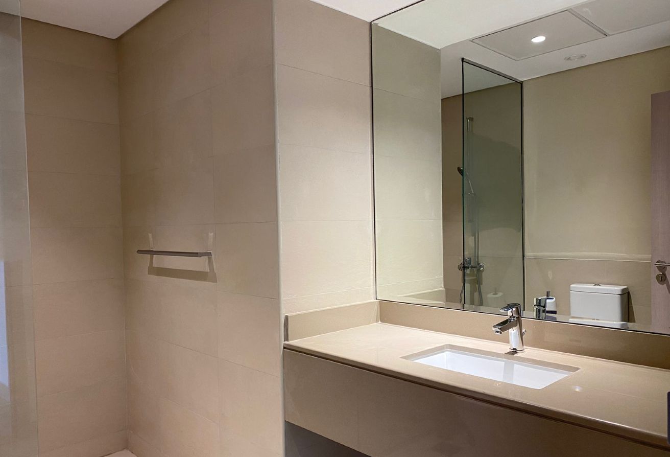 1 bedroom apartment Waters Edge Yas Island balcony view