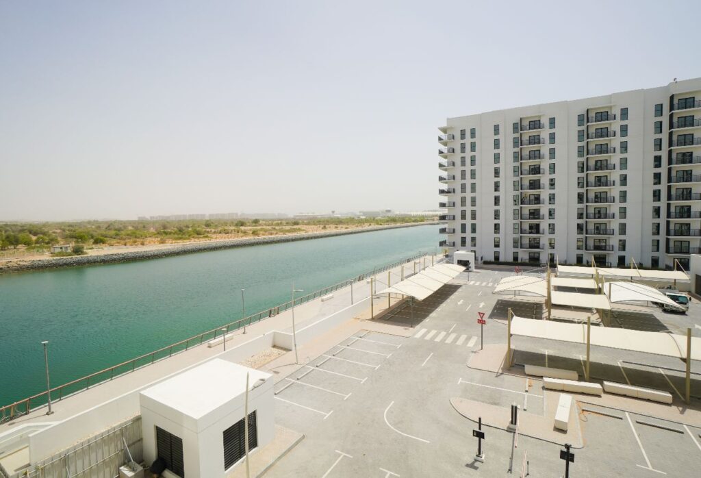 1 bedroom apartment Waters Edge Yas Island balcony view