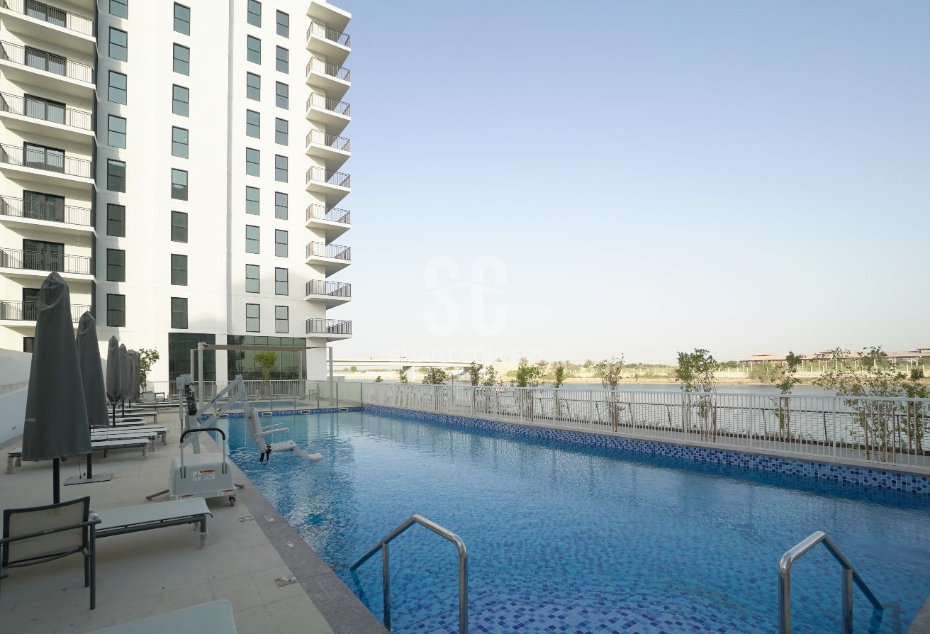 1 bedroom apartment Waters Edge Yas Island balcony view