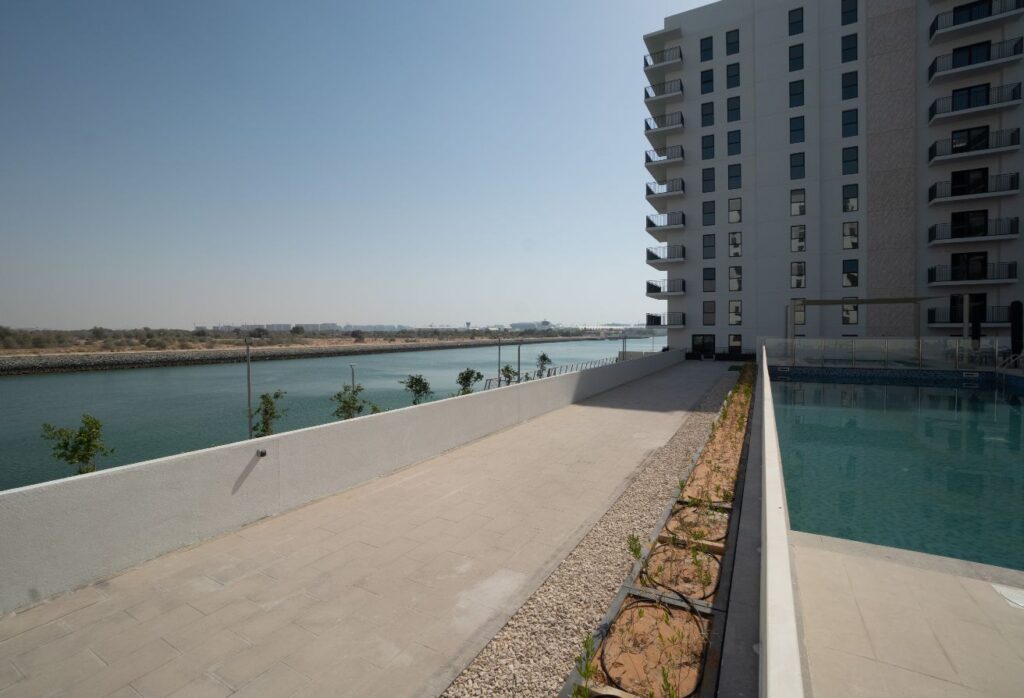 1 bedroom apartment Waters Edge Yas Island balcony view