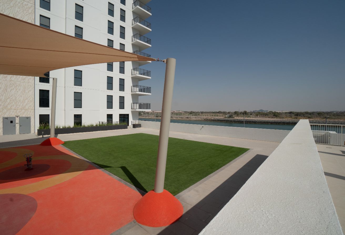 1 bedroom apartment Waters Edge Yas Island balcony view