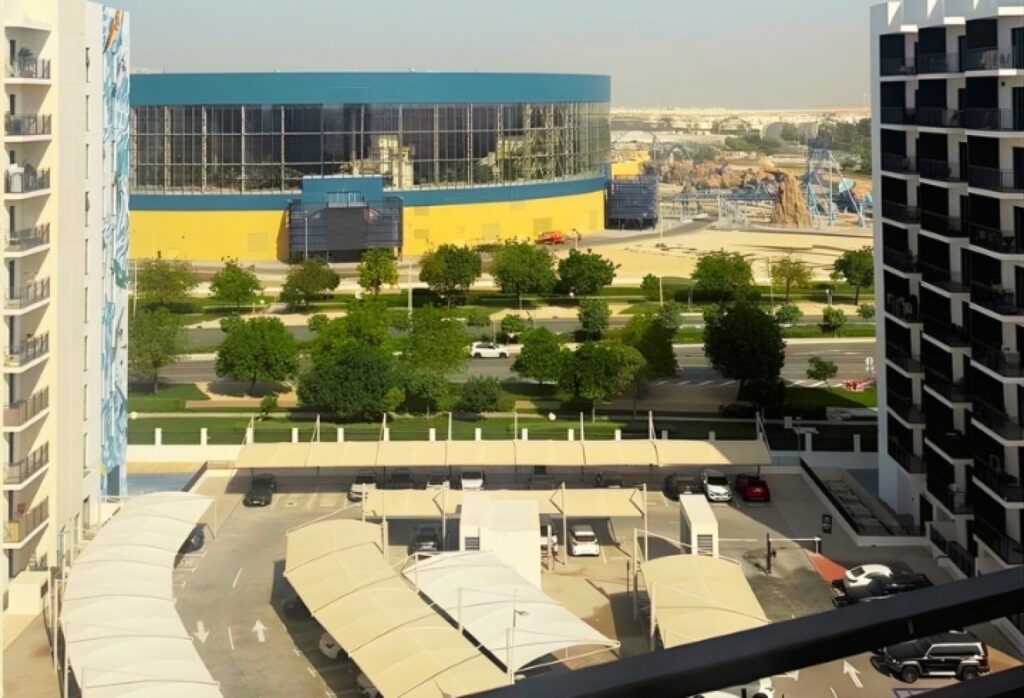 1 bedroom apartment Waters Edge Yas Island balcony view