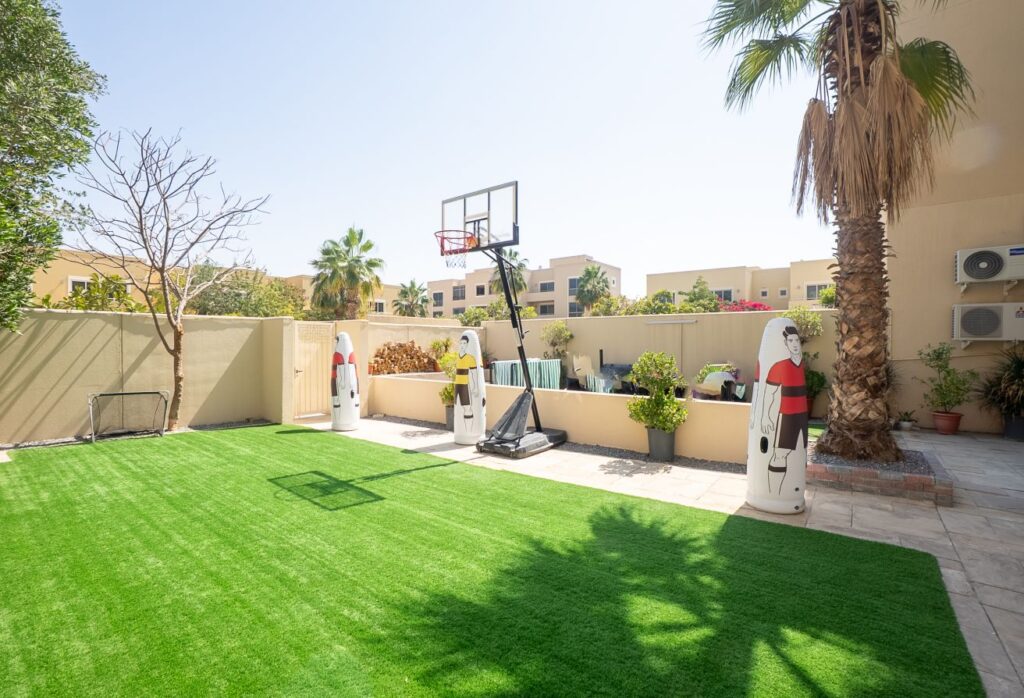 Qattouf Community townhouse Al Raha Gardens private garden