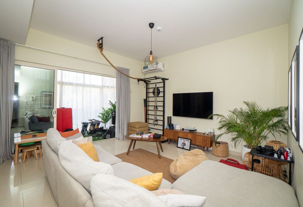 Qattouf Community townhouse Al Raha Gardens private garden