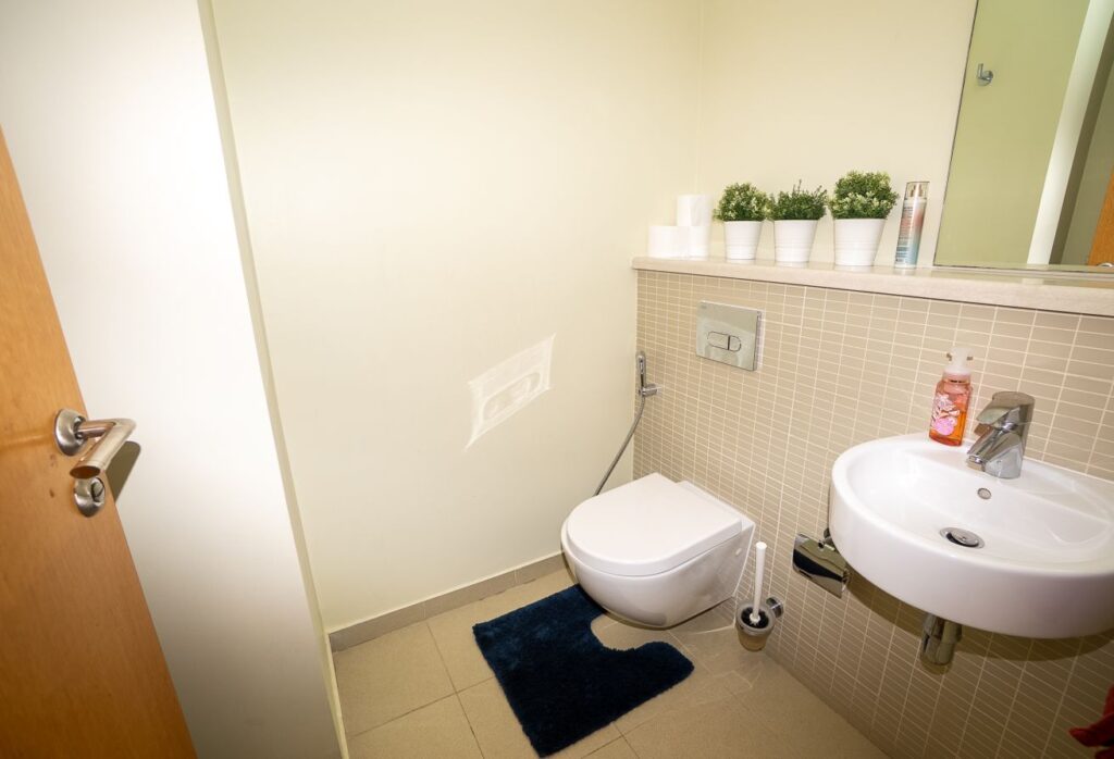 Qattouf Community townhouse Al Raha Gardens private garden