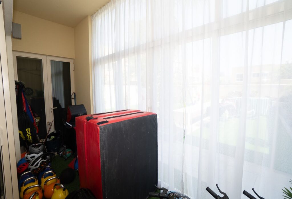 Qattouf Community townhouse Al Raha Gardens private garden