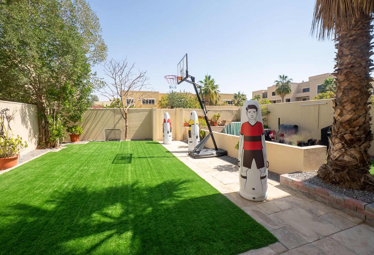 Qattouf Community townhouse Al Raha Gardens private garden