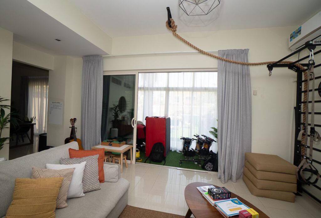 Qattouf Community townhouse Al Raha Gardens private garden