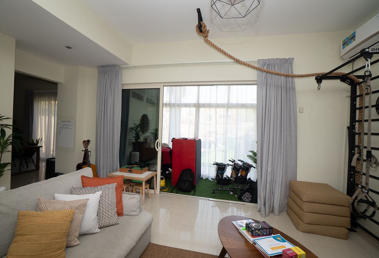 Qattouf Community townhouse Al Raha Gardens private garden