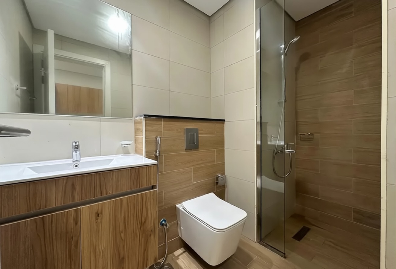 Al Maryah Island studio apartment terrace pool view