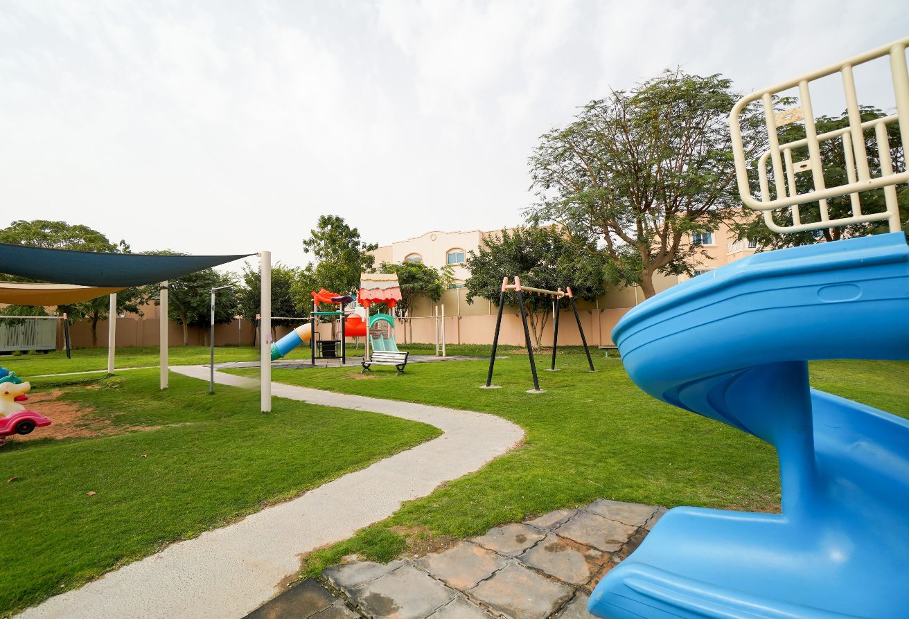 Al Reef Villas 2 bedroom villa garden Mediterranean style Abu Dhabi