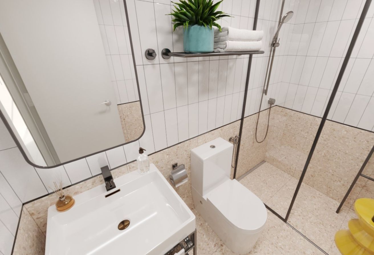 Apartment community with modern buildings and amenities near Yas Island