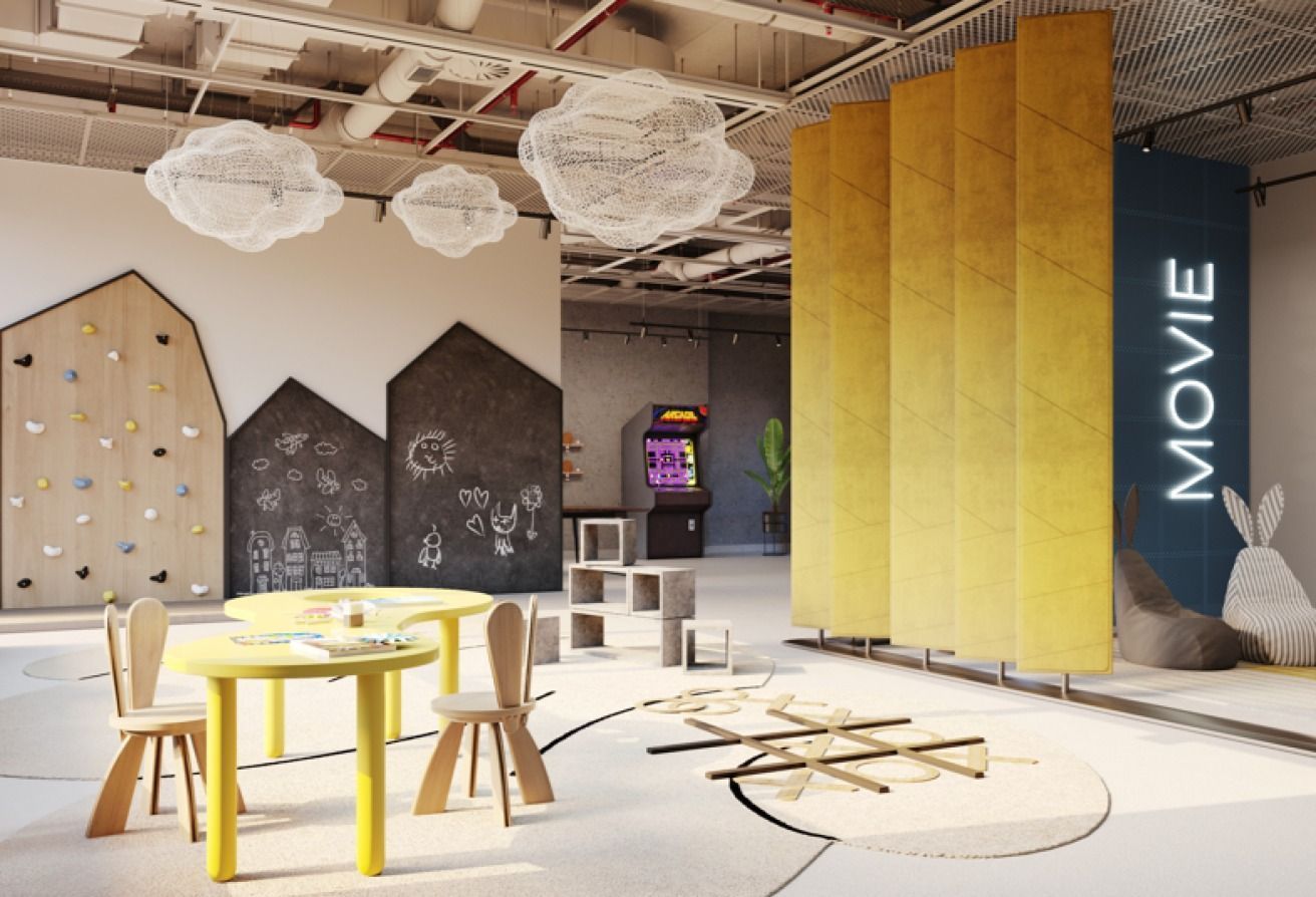 Apartment community with modern buildings and amenities near Yas Island