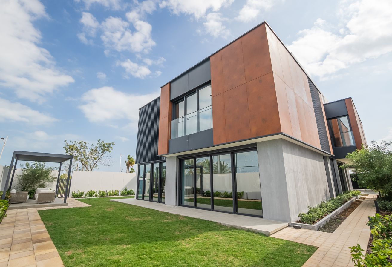 Modern villa with garden and private patio in gated Saadiyat Lagoons community