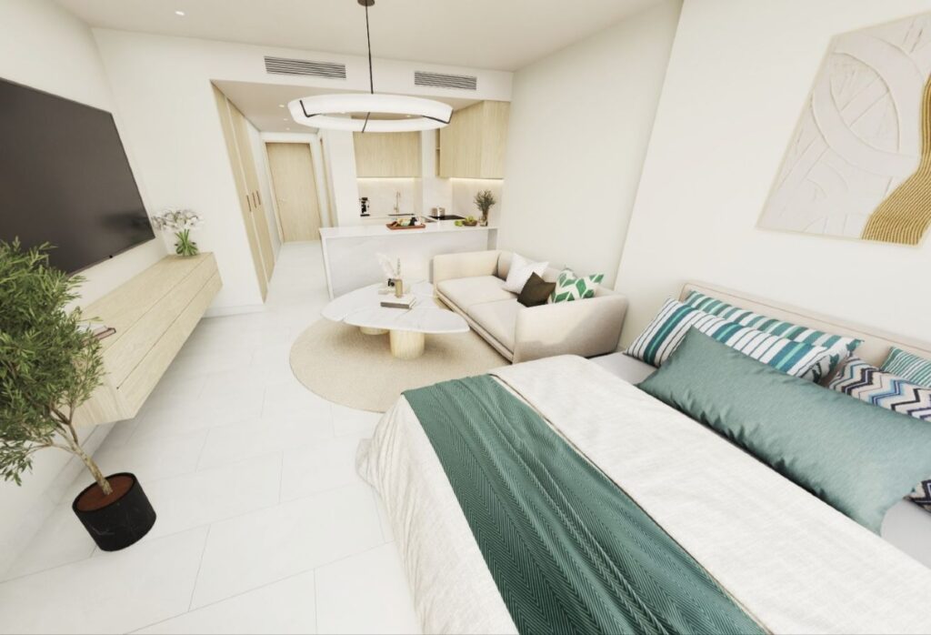 Yas Riva studio apartment Yas Island balcony ground floor investmen