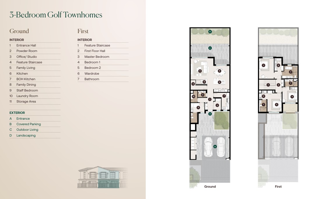 3 Bedroom Golf Townhome floor plan